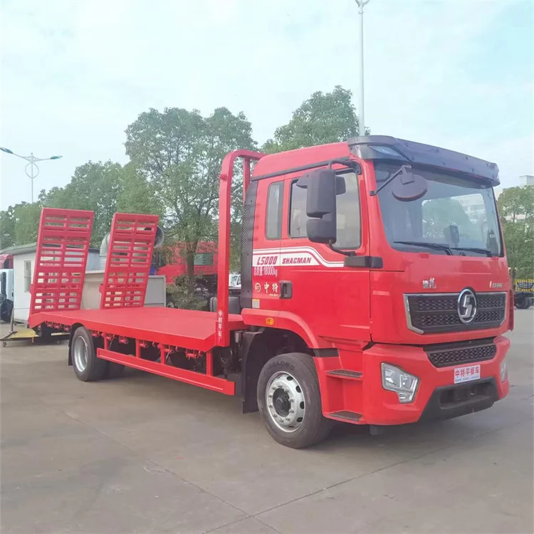 Powerful Shacman L5000 240 HP 6.8 M board length flatbed truck for transport 15-18 ton excavator Flat Truck Platform lorry