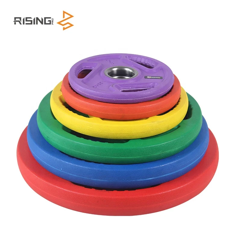 Rising cast urethane vinyl plastic gym Olymopics  Color urethane  weight Plate for gym