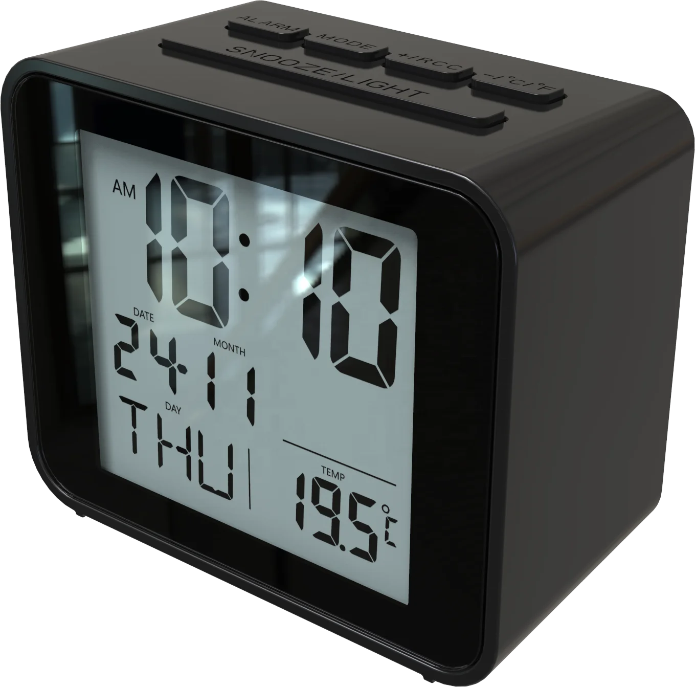 Light Digital Alarm Clock Radio Controlled Clock Wholesale Battery Used Glowing Led Snooze Black Electronic LCD Display New Year