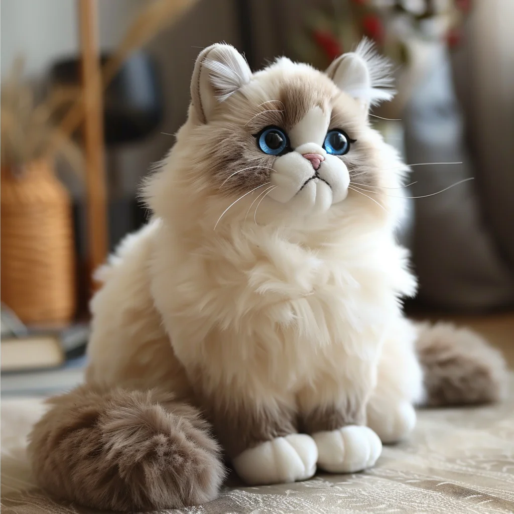 custom realistic cat plush toy stuffed animal stuff white cat toys