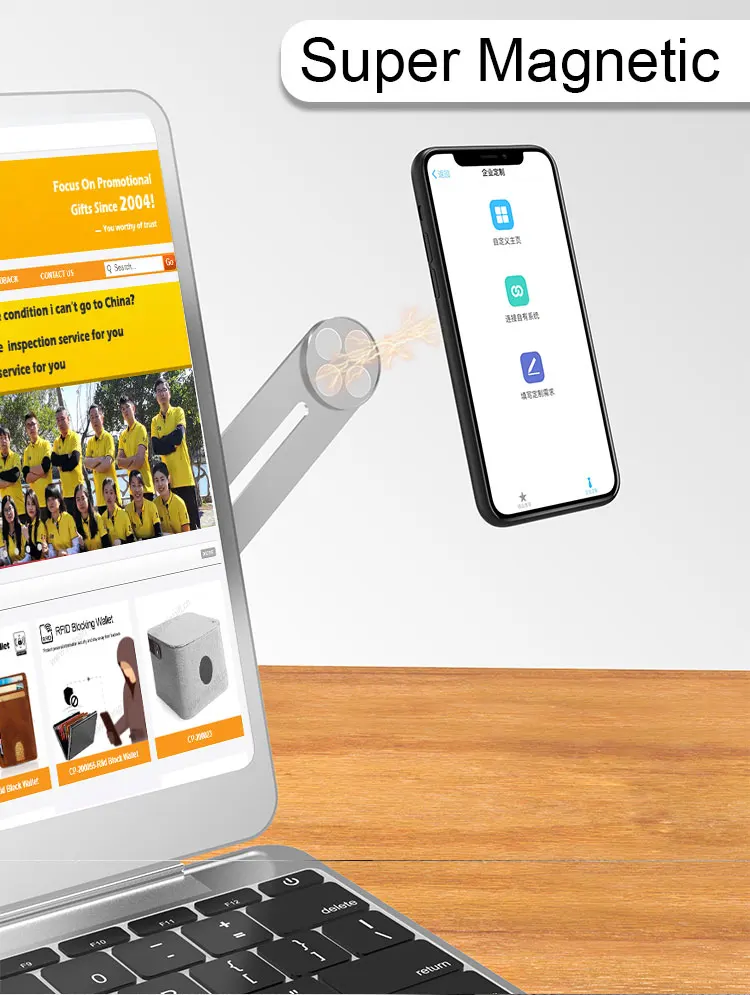 
Magnetic Mobile phone Laptop Screen Side Holder Magnetic Suction Laptop Extension stand 