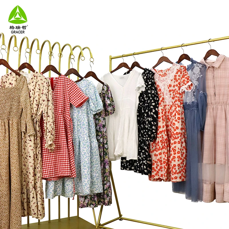 Korean Used Clothing Bales 45Kg Ladies Cotton Dress Second Hand Clothing Uk