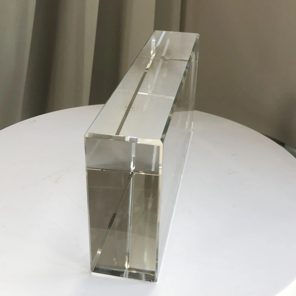 ADL 238*114*48mm Hot-Melt Fine Ground Six Sides Clear Solid Crystal Glass Brick Block Building Wall Glass Block House Decoration