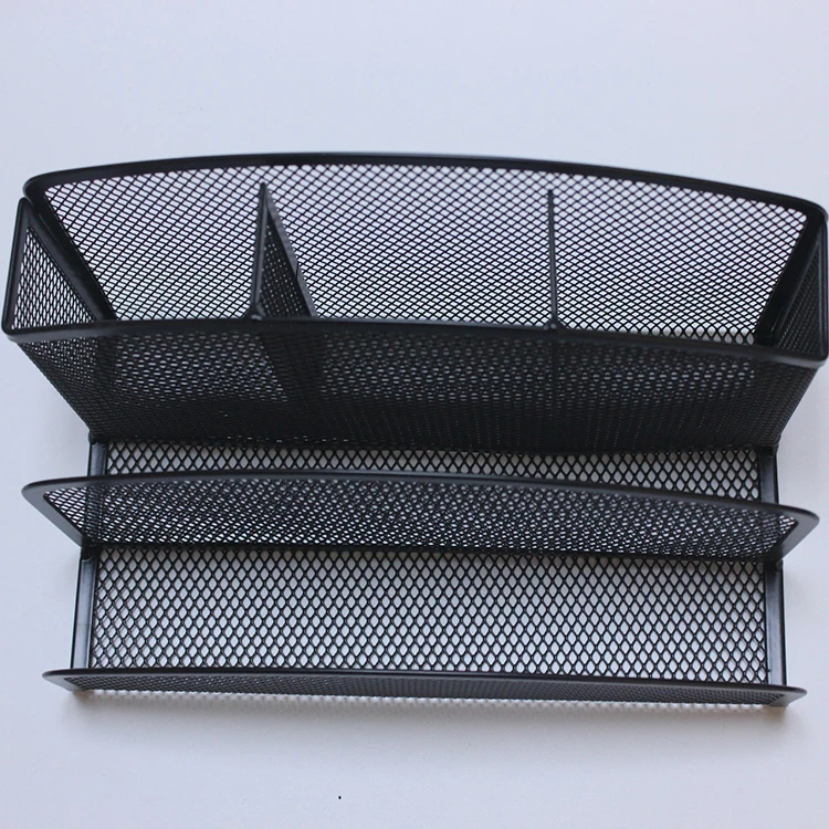 Durable Home School Office Stationery Metal Mesh Multifunctional Display Desk Stand A4 Pen Note File Holder