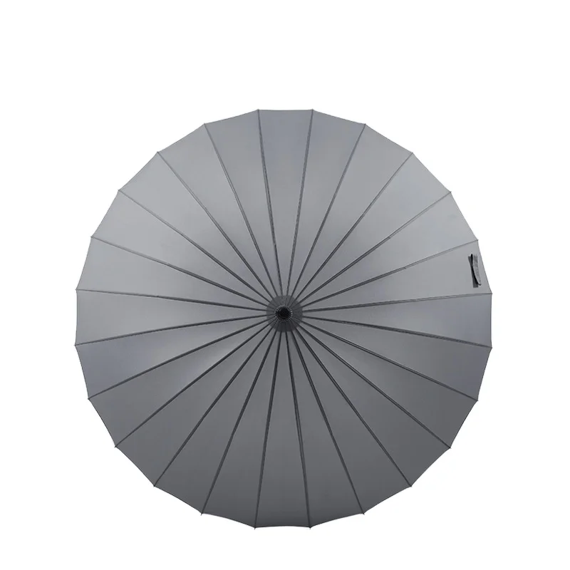 24-Bone Reinforced Double Long Handle Straight Umbrella Vintage Gift Printing Advertising Umbrella Business Men Printed Logo Umb