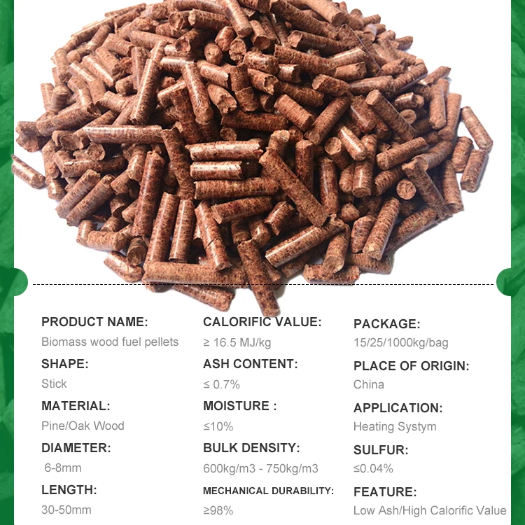 China Cheap 6 8 mm 15KG 25kg Bags ENPLUS A1 Pine Beech Fir Birch Pine Wood Pellets Stick Shape Biomass Fuel Sawdust Particle