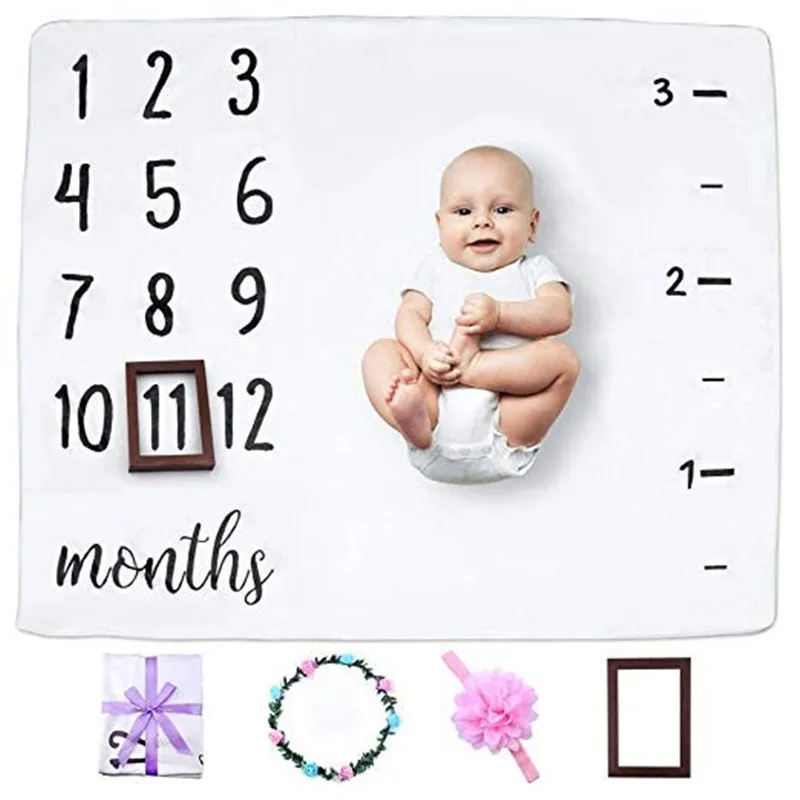 
New 2021 Photography Swaddle Newborn Toddler Photo Props Blankets Monthly Milestone Baby Blanket 