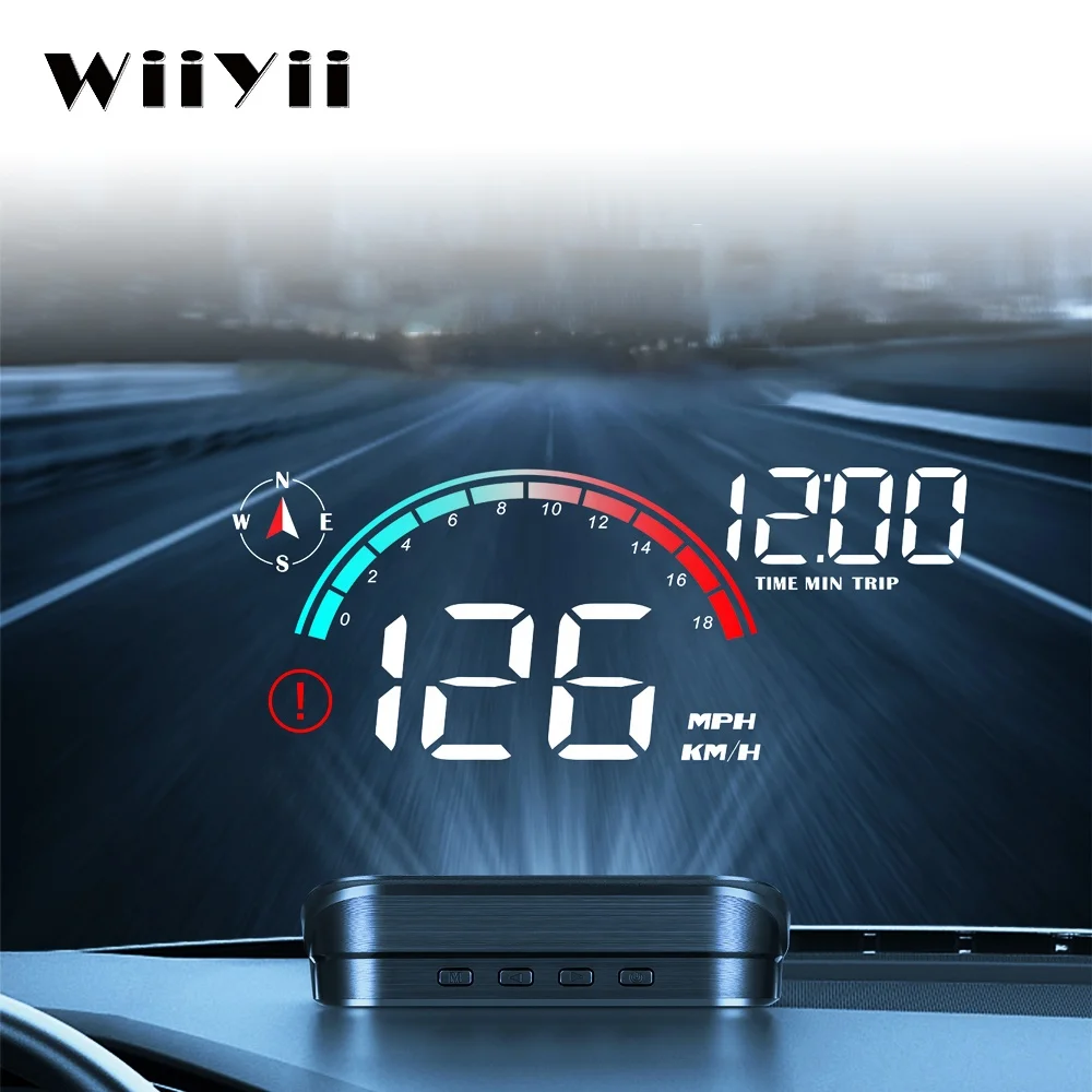 2023 Newest M22 Smart Car Universal Windshield Head Up Display GPS hud Meter LED Multi-function Over-speed Alarm Car HUD