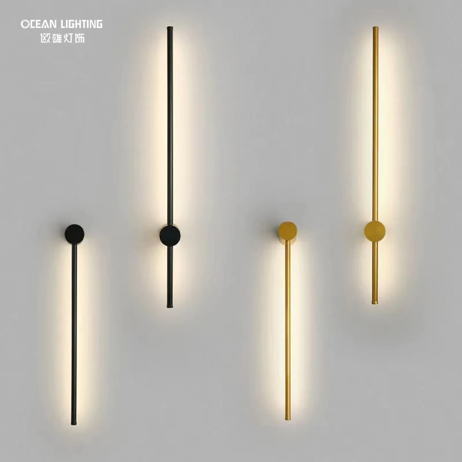 Indoor Hotel Home Decor Wall Led Sconce Black And Gold Bedside Mounted Lamps Fixture Minimalist Modern Wall Lights