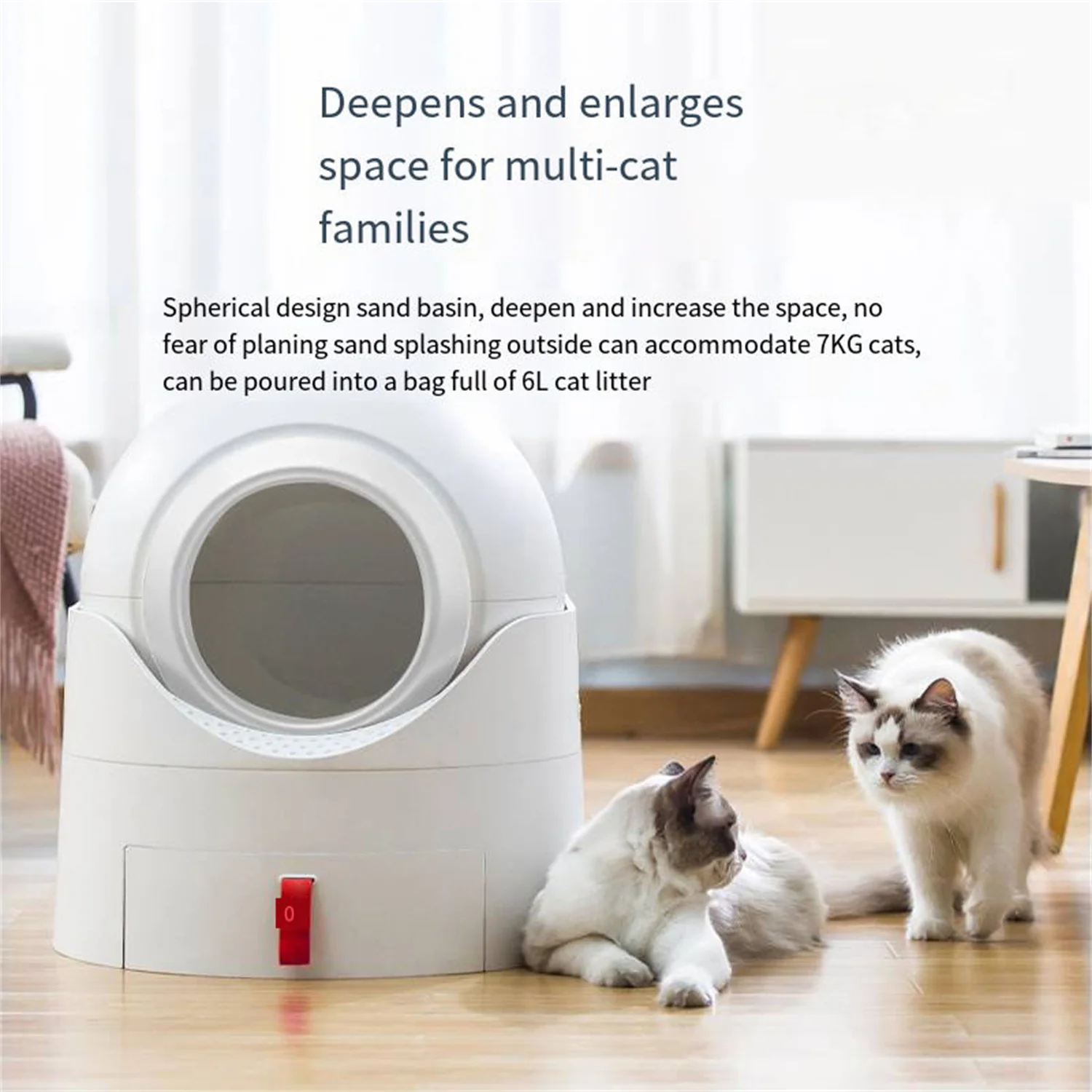 Oem private label custom logo extra large capacity open automatic smart wifi cat litter box