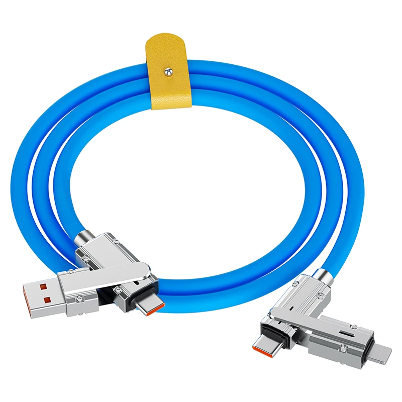 Two to Two Liquid Silicon PD USB Phone Charging Cord 100W PD Type C to USB Fast Charging Data Transfer Cable