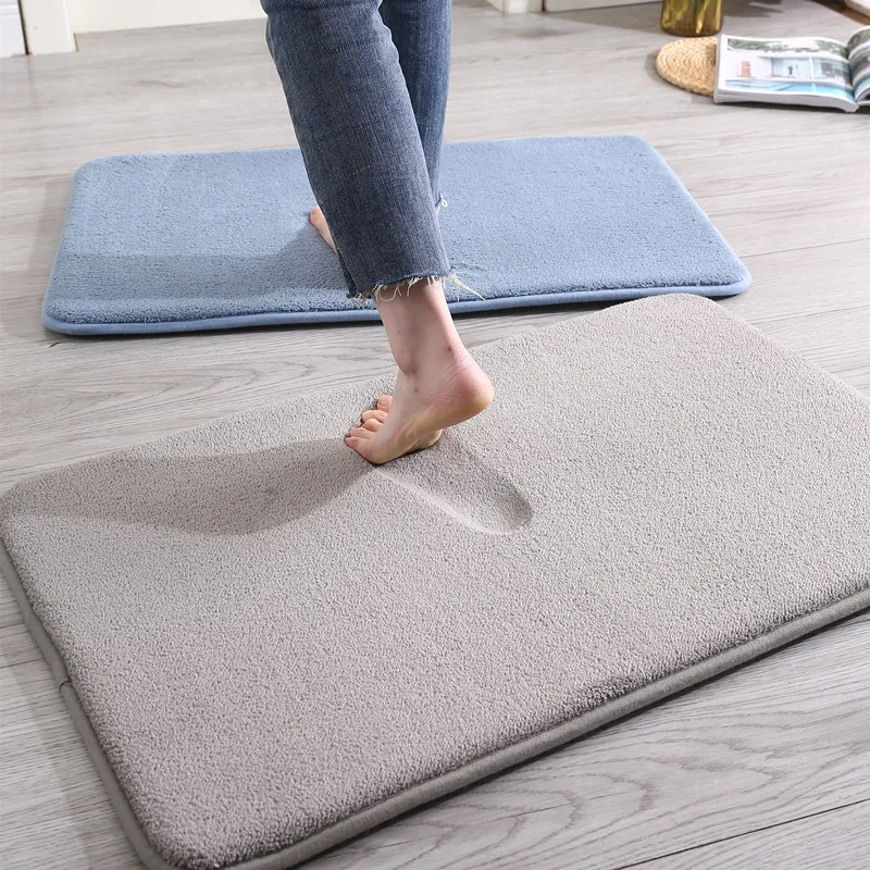 Soft Shaggy Non-Slip Bath Floor Mat machine Wash Velvet Memory Foam Bath Mat
