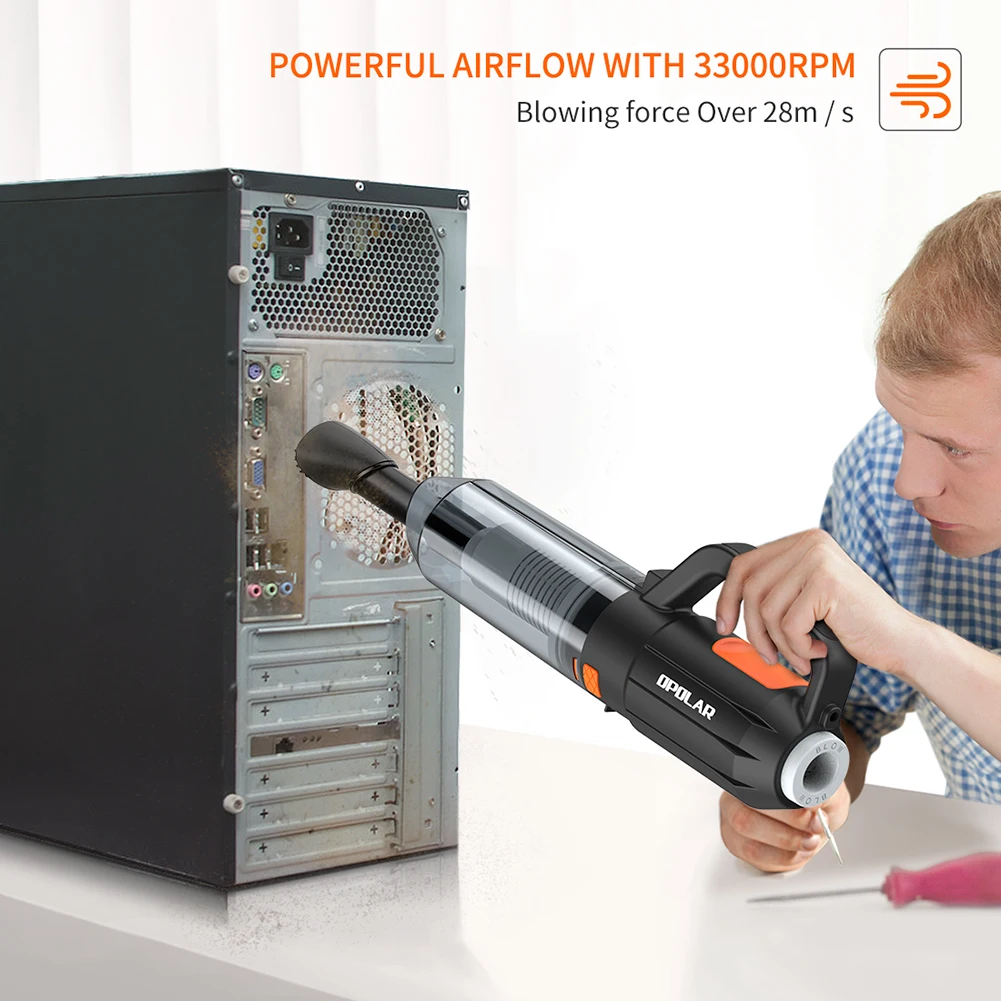 OPOLAR Cordless Vacuum Cleaner 6000PA High Power USB Portable Wireless Mini Handheld Car Vacuum Cleaner