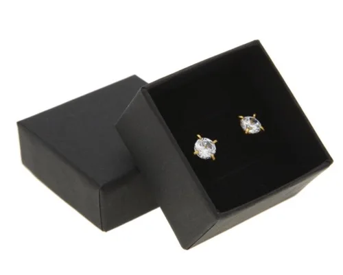 Wholesale luxury custom logo Kraft paper within the gray board  jewellery storage packaging paper jewelry box