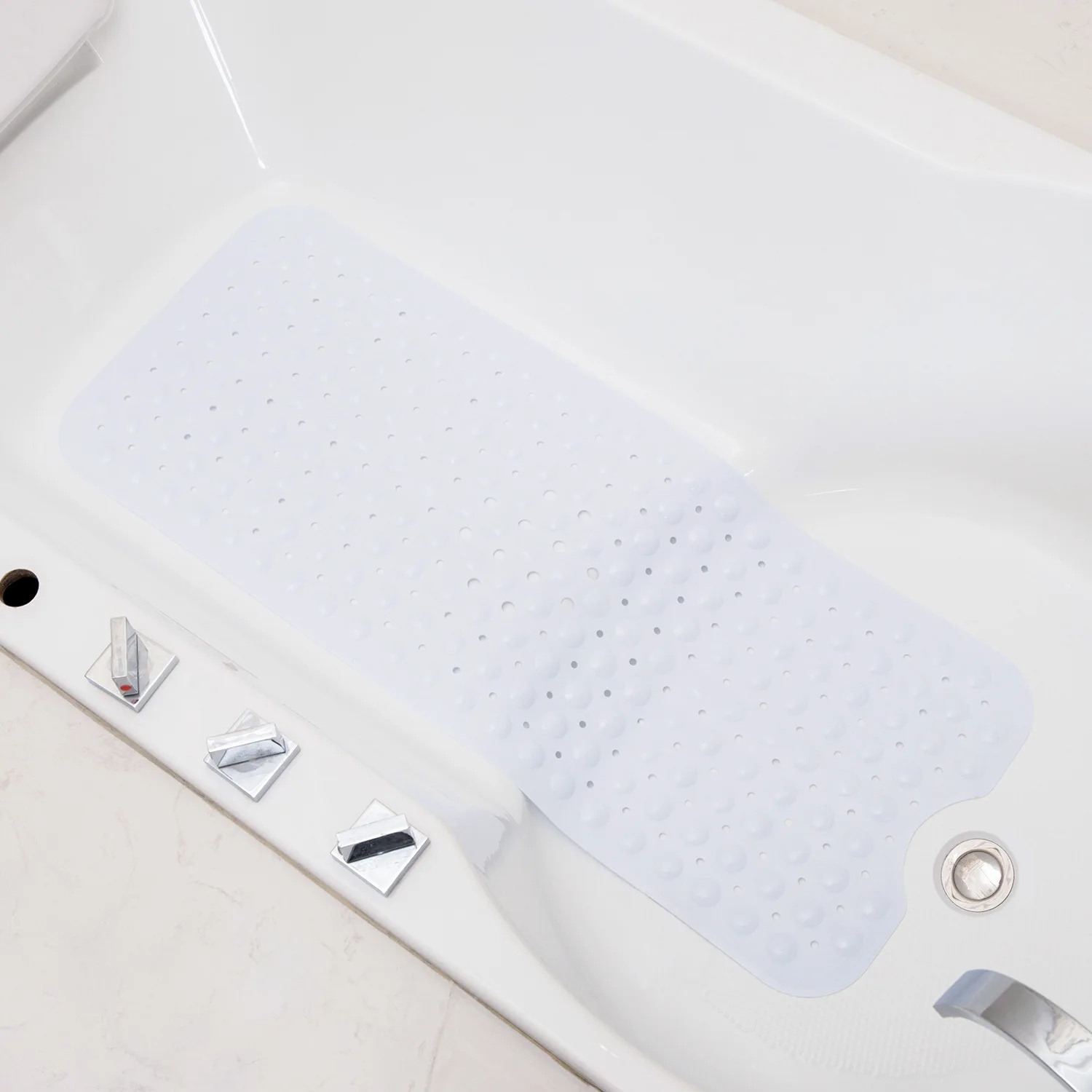 Bathtub and Shower Mats, Extra Long Non Slip Bath Mat 40 X 16 Inch, Bath Tub Mat with Suction Cups and Drain Holes for Bathroom,
