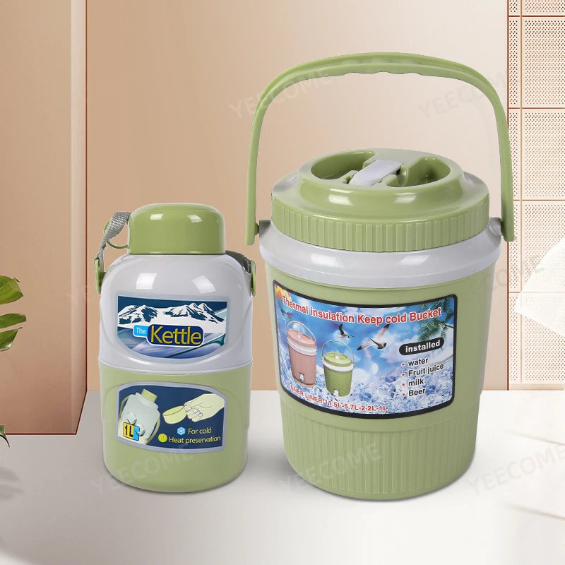 Custom Logo New Arrival Box Cooler Water and Juice Cooler Box Set Outdoor Ice Bucket Plastic