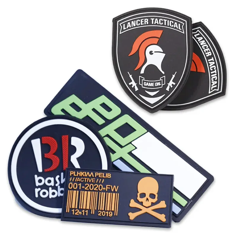 Pvc Patches Manufacturer Sew On Embossed Custom Brand Name 3d Logo Garment