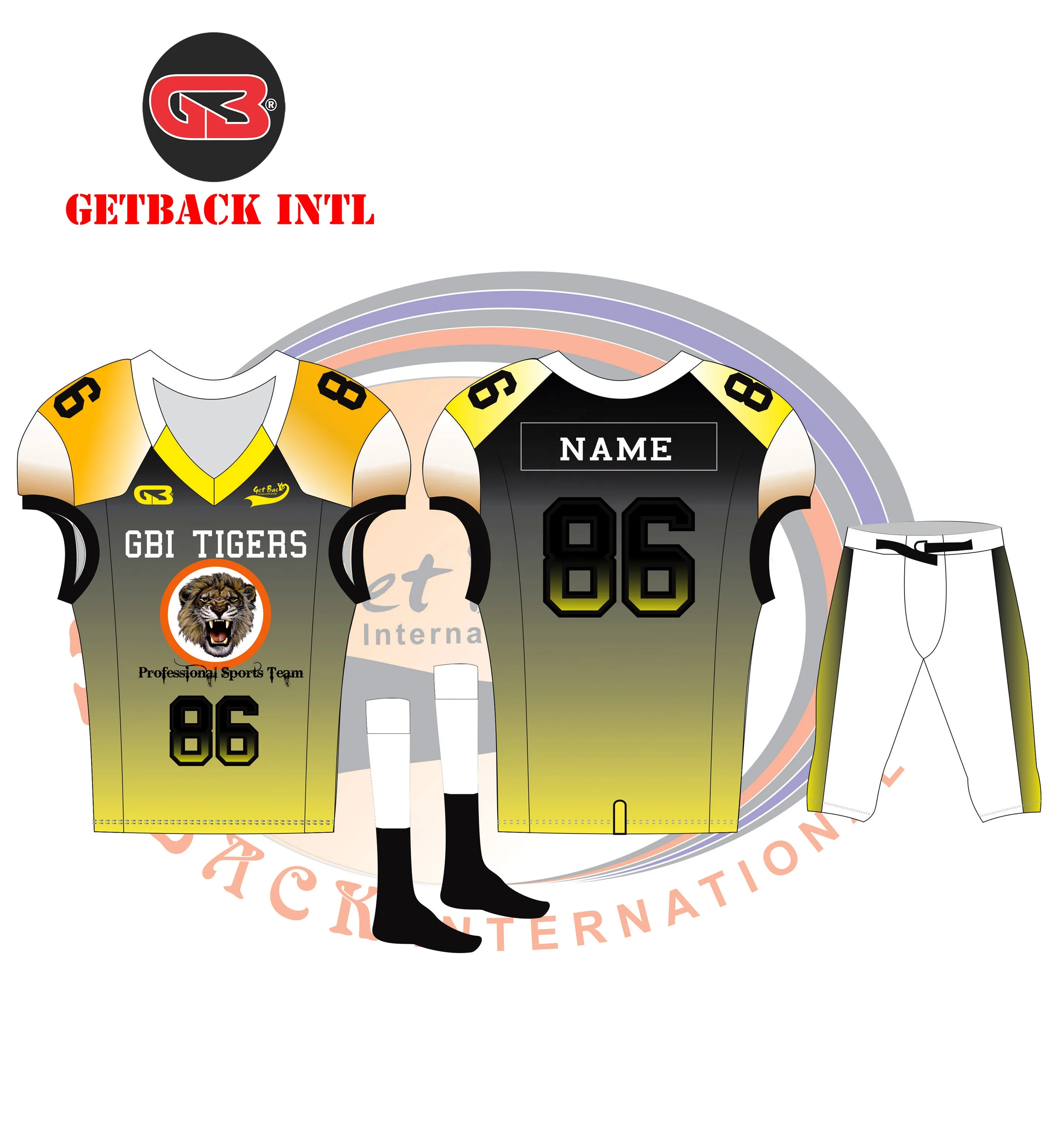 Custom Latest Design American Football Jersey Practice Pant Uniforms Men Sublimation Kids Shorts OEM Customized Spandex Logo Age