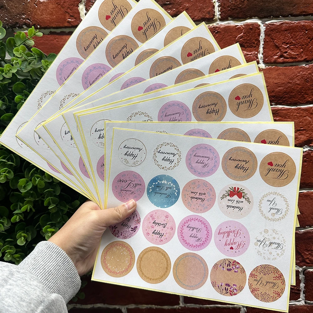 Custom Waterproof Girl Inspirational Aesthetic Cute Planner Christian Flower Stickers Sheets Round Plant Label Sticker