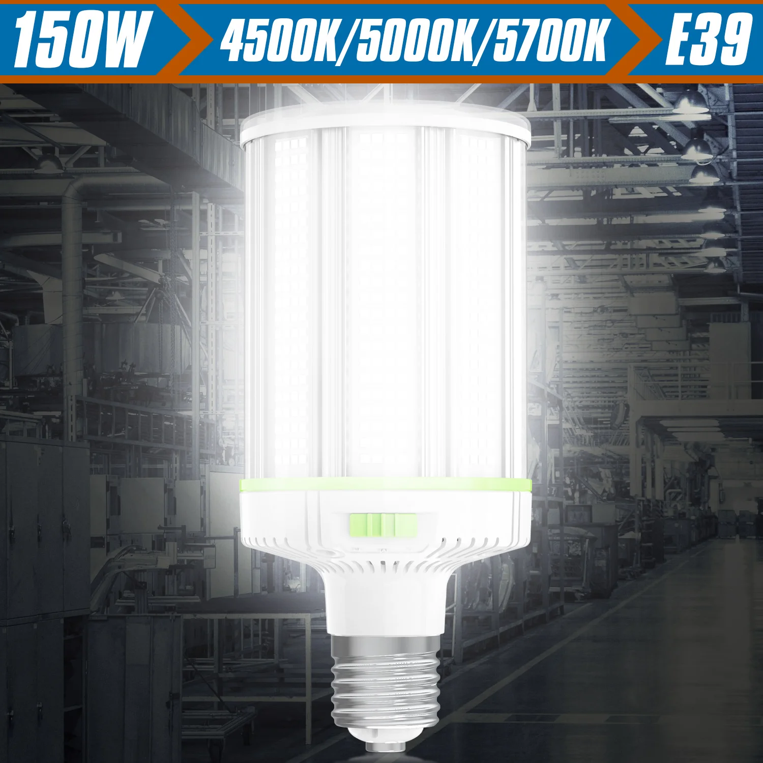 US Stock CCT Power Adjustable 60W 80W 100W 120W 150W Warehouse Office Outdoor Street Area Lighting LED Corn Bulb Light