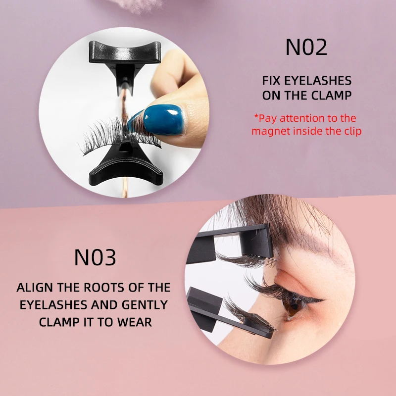New Best Waterproof 3 Magnet False Eyelashes Hand Made Magnetic Eyelashes With a Eyelash Curler