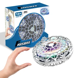 UFO Drone Fidget Flying Spinner for Adult Kids Hand Operated Drones Small Sensor Flying Toy with Rotating LED Lights