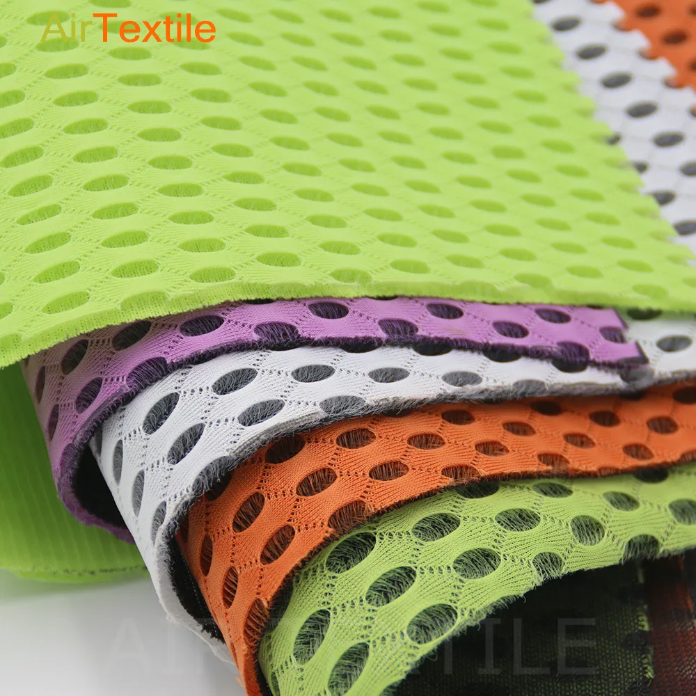 2.5 mm Breathable black polyester 3d cool air mesh fabric with holes