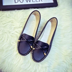 Women Flats Shoes 2019 Loafers Candy Color Bow Slip on Flat Shoes Ballet Flats Comfortable Ladies Shoes