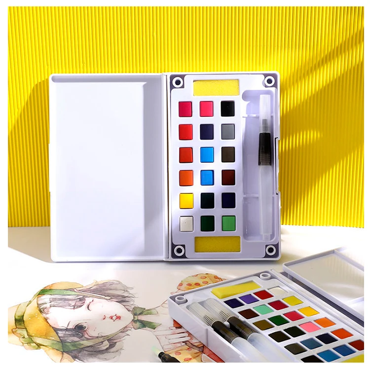 New product 12 18 24 36 solid watercolor pallet watercolor professional watercolor for sale