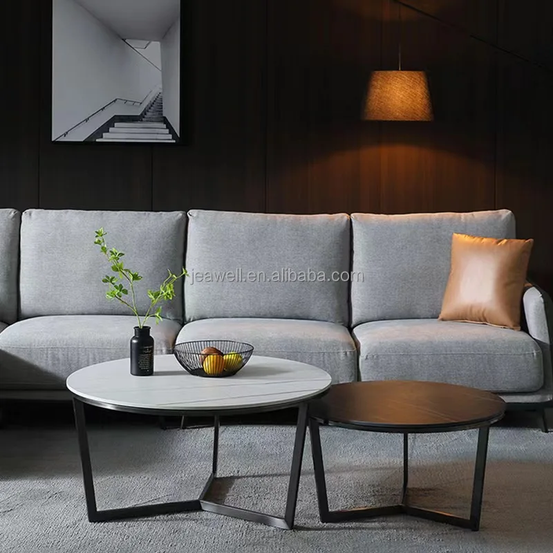 Роскошные наборы столов для гостиной мебели рынка Испания журнальный столик с керамической столешкой 12 мм порошковое покрытие из черного песка