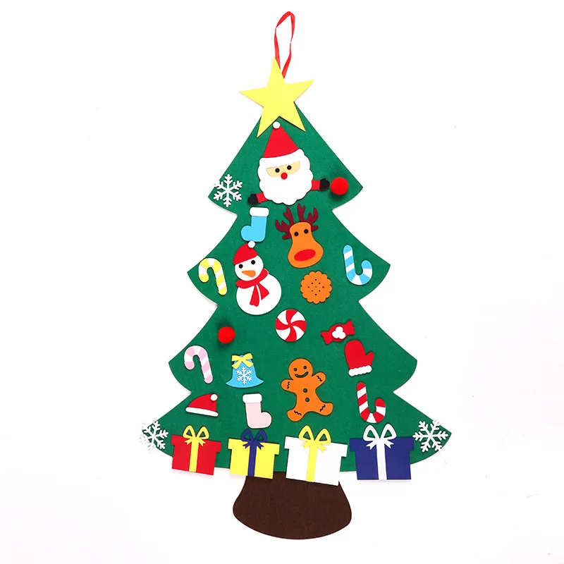 2024 High Quality Felt Christmas Tree  DIY Custom New Year Decoration Kids and Toddlers Door Wall Hanging Decorations
