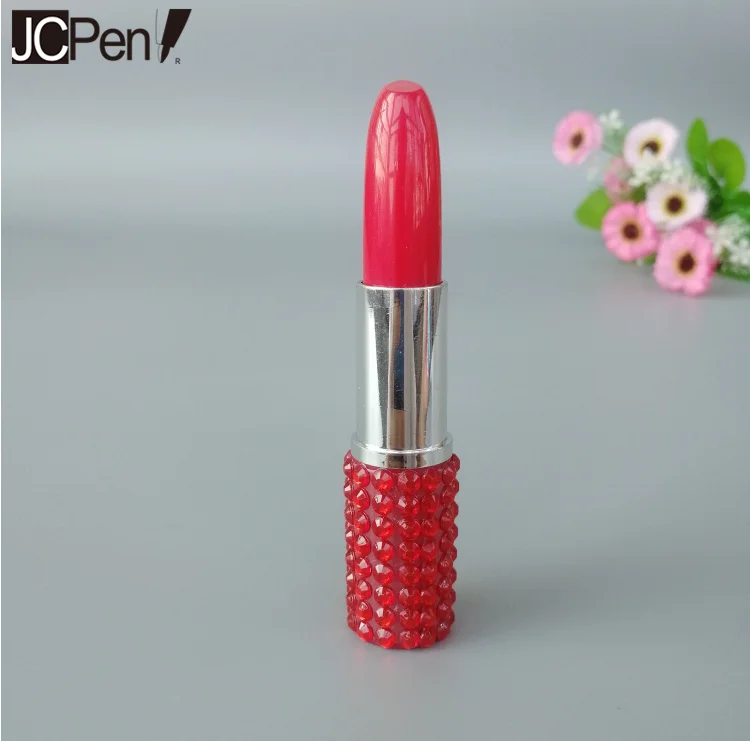 
customized logo plastic lip stick ballpoint novelty pen for kid 