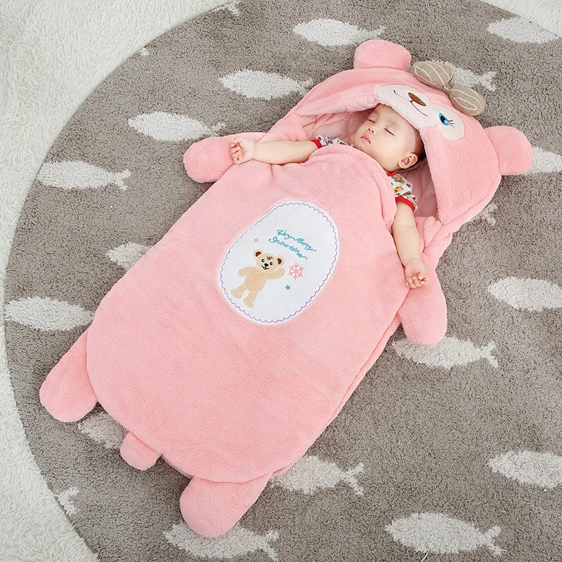2022 Animal Design Breathable Bedding Use Thick Warm Baby Sleeping Sack Newborn Infant Bag Swaddle