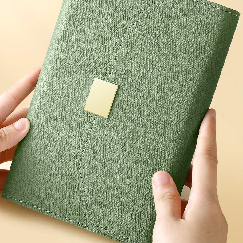 business kraft a5 diary spiral stone paper pu leather promotional custom journal binder gift set notebook and pen with logo