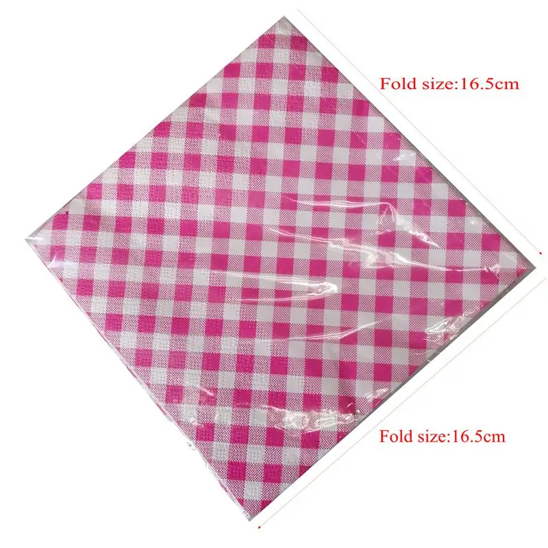 Оптовая продажа 2 слоя 20 листов красная и белая клетка бумаги салфетки диспенсер салфетки для свадьбы, для праздника, для торжества