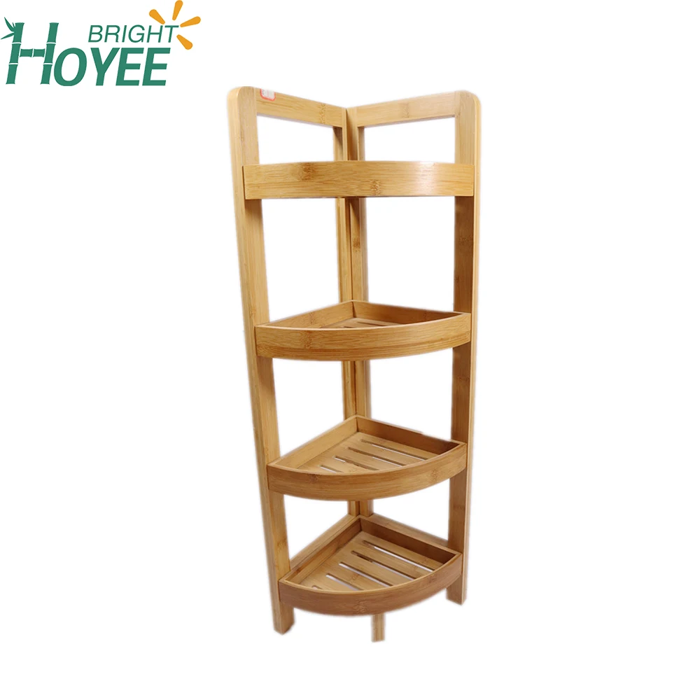 Bamboo Bathroom Storage 3 Tier Corner Shelf Rack Unit Shelves Stand
