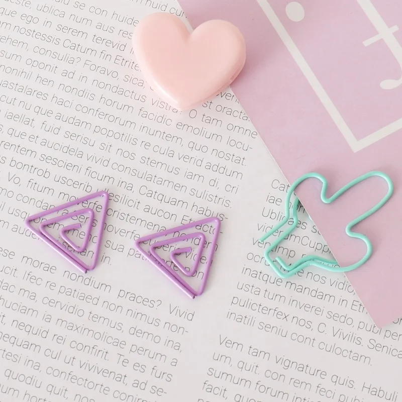 Симпатичные разные виды зажимов для бумаги, офисные плоские зажимы для бумаги, Заказные формы для бумаги