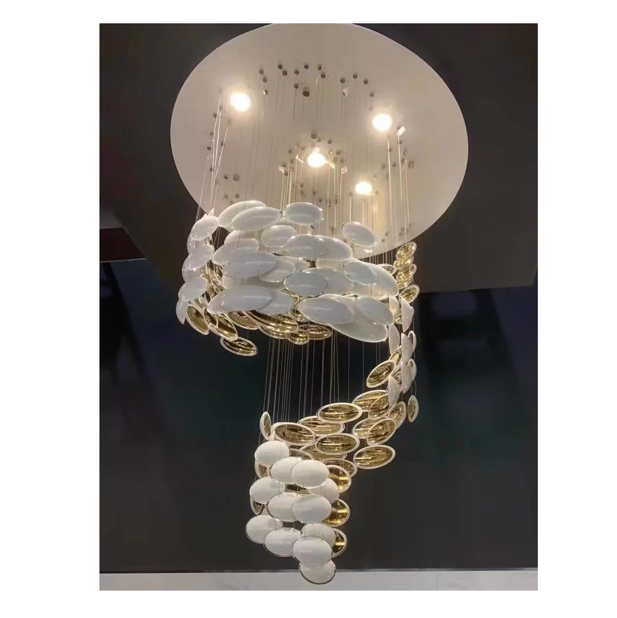 Modern hanging  LED Lighting Luxury Chandeliers Glass Ceiling Custom Pendant Lamp lights for living room staircase