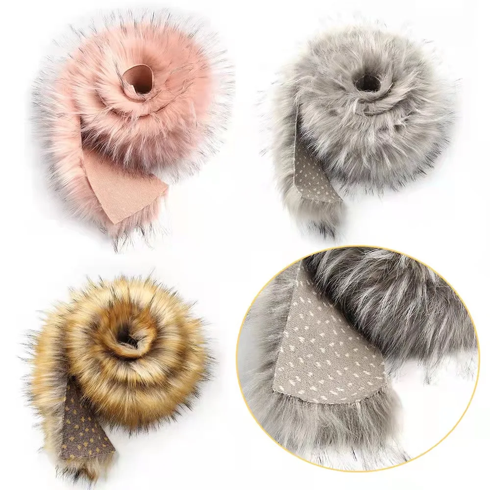 Шаль из норковой шерсти, имитация меха енота, накладной воротник, Отделка капюшона, меховые воротники