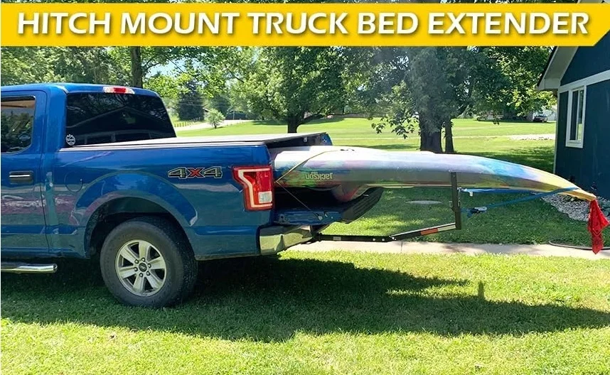 750 LBS Truck Bed Trailer Hitch Mount Extender Hitch Mount Pick Up Truck Bed Extender Extension Rack for Kayak Canoe