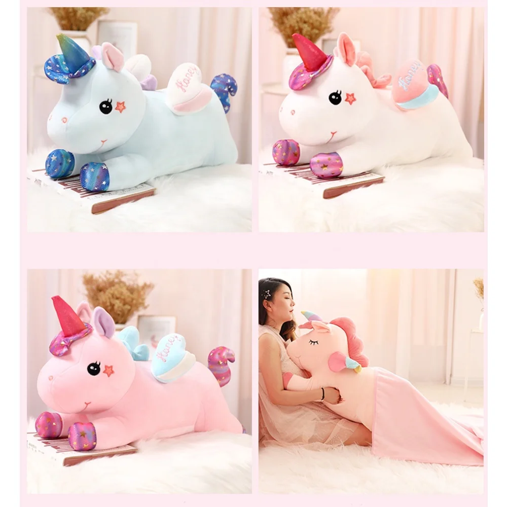 Animal decorative pillow free sample unicorn plush toy stuffed Unicorn cushion Cute large unicorn stuffed animal