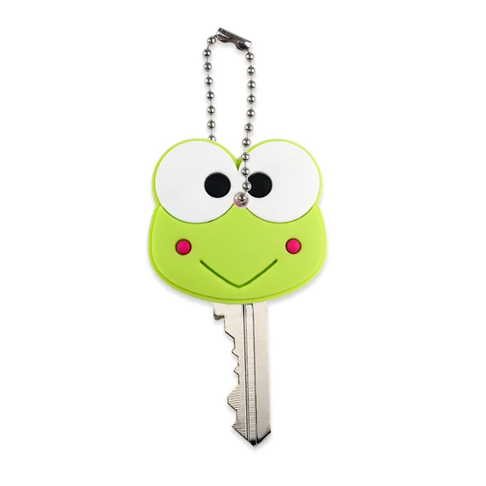 Custom cartoon animal cute silicone key chains women funny key holder caps girls kids party gift cute key covers