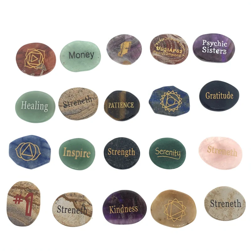 crystal worry stone healing stones craft gemstones gifts amethyst quartz crystal word thumb stones