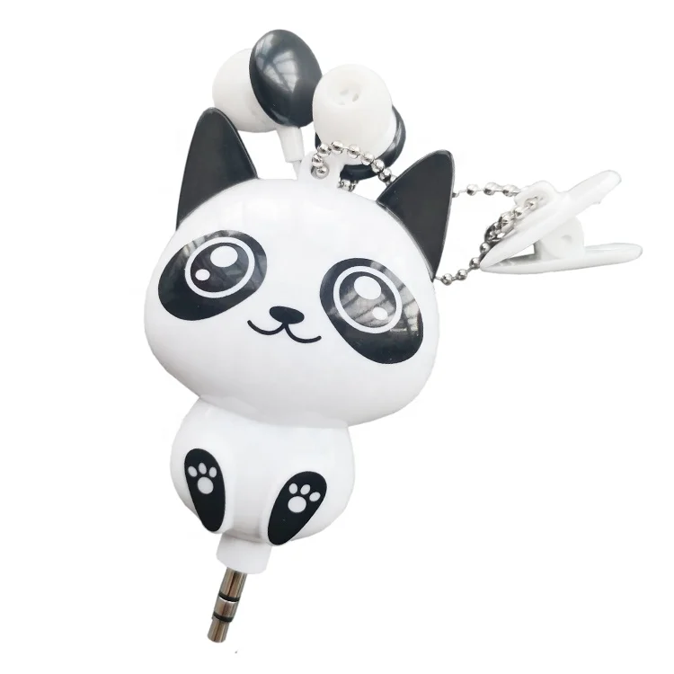 animal shaped cute cartoon retractable earphone without mic
