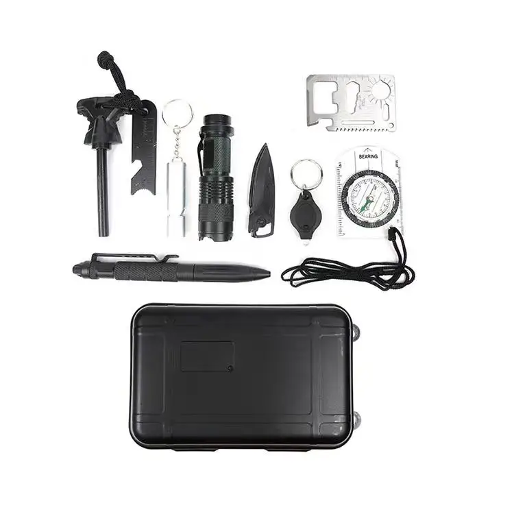 Wholesale Outdoor Survival Kit Set Camping Accessories Wilderness Survival Gear Tool Hiking Emergency Survival Toolkit Set