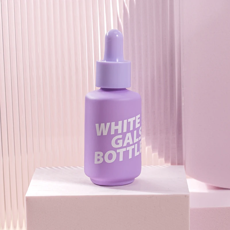 Colorful 1 Oz White Black Cosmetic Pink Essential Glasses Oil Glass Dropper Bottles With Custom logo