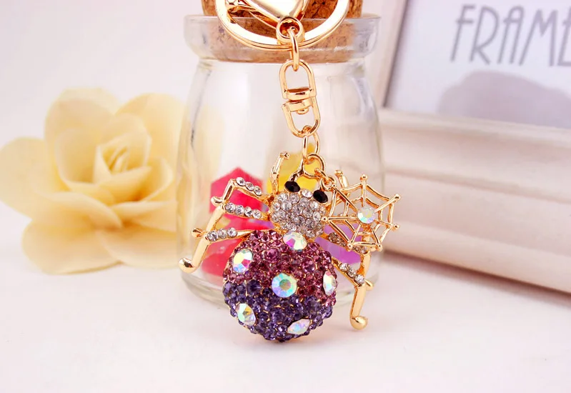 2020 Chic Metal beautiful  araneid shape Keychains Rings Exquisite Purse Bag Buckle Pendant KeyChains YS481