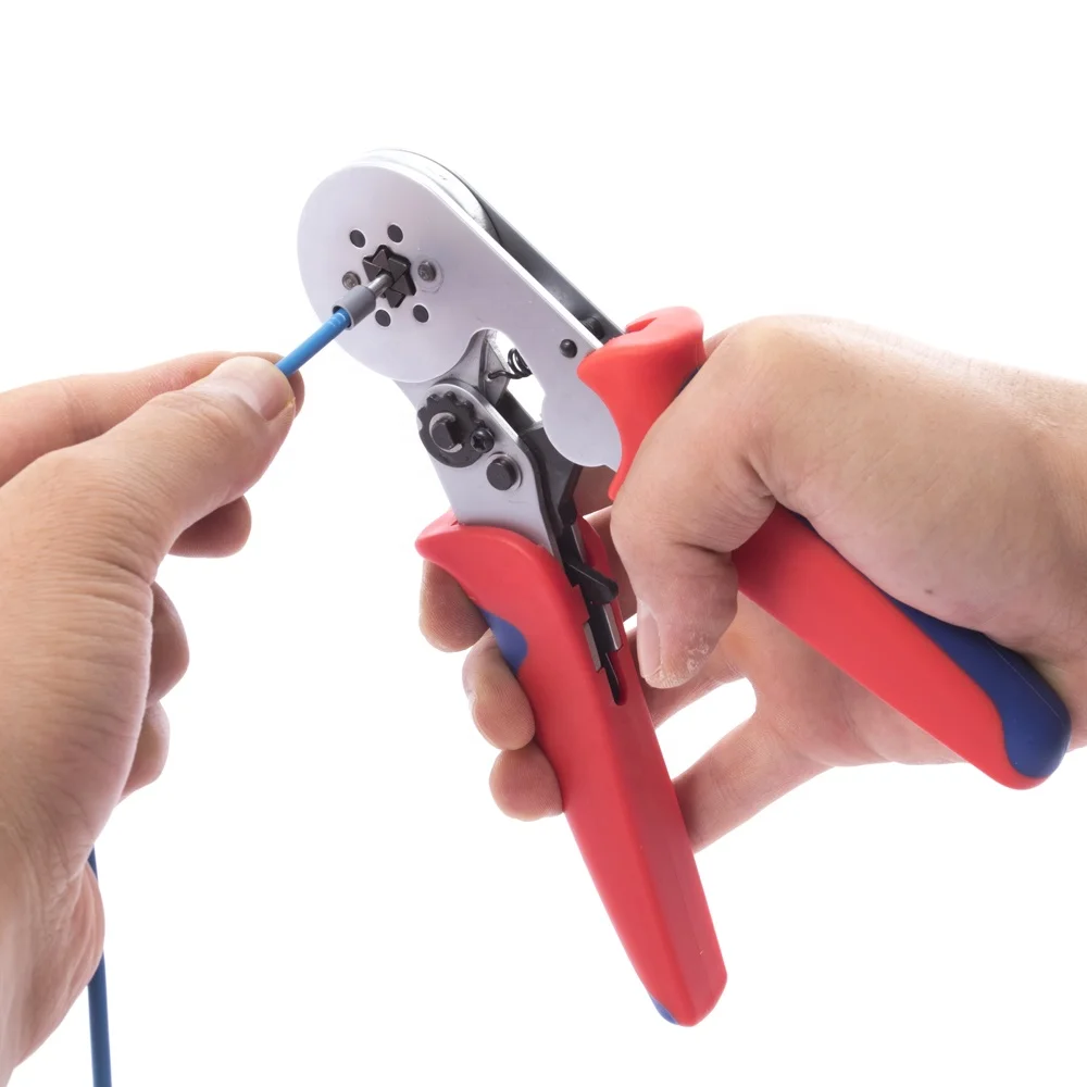 LXC8 6-6 Hexagon crimping cable ferrules crimping plier for Twin end sleeves 2*0.25-2*4.0mm2/2*20-2*11 AWG