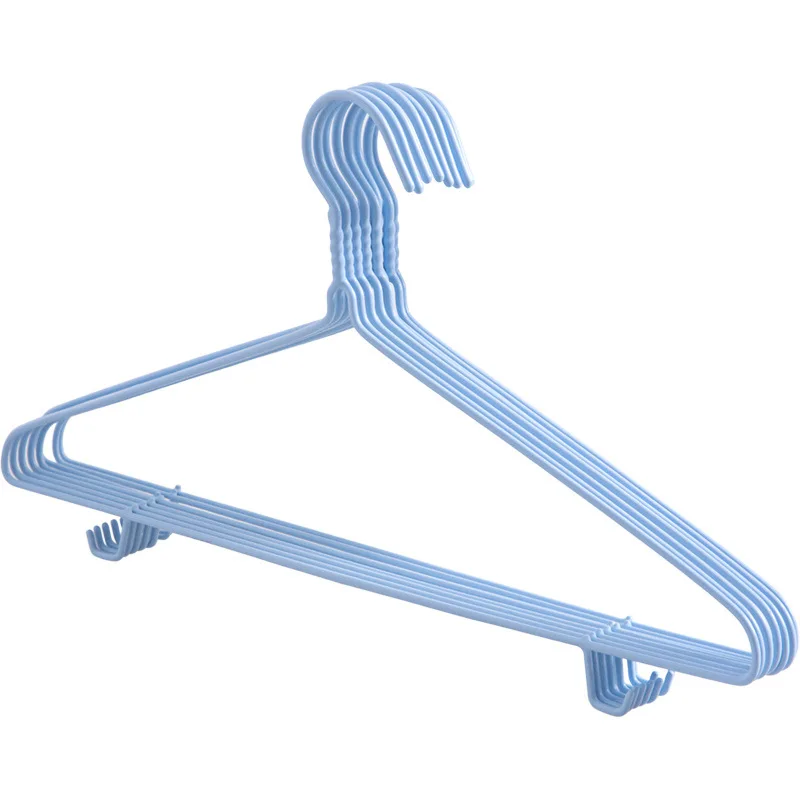 Wholesale Dual-Use Adult Clothes Hanger Dipped Plastic Design for Dry and Wet Use for Clothes Racks & Rails