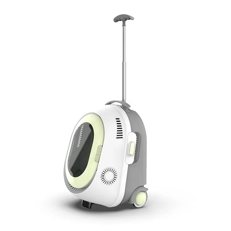 
Pravite Label Inner Fan Design Hard PC Plastic Pet Stroller Luggage Carrier School Capsule Backpack Cat Trolley Bag for Puppy 